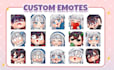 draw custom twitch emotes, animated emotes, and cute chibi emotes for streams