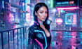 draw digital portrait in style cyberpunk