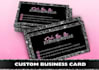 make customized business cards including cartoon, beauty, hair and cosmetics