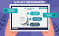 design infographics, flowcharts, pie charts, diagrams and timeline