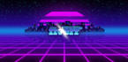 do retro 80s intro video and neon light animation