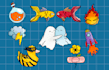 create hand drawn doodle icons, cartoon illustrations