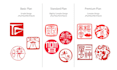 create hand drawn asian stamp logo design