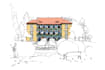 do freehand architecture drawing