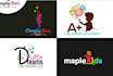 design wonderful children, childcare, kids and preschool logo