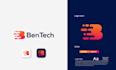 design modern minimalist saas tech app logo and brand identity with branding kit