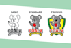 design a cartoon character logo with emblem style