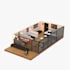 create 3d isometric room design and animation