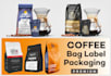 do coffee, chocolates, tea label pouch bag design with premium mockup