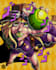 draw a halftone style character comics and game