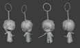 create custom anime 3d chibi style keychain for 3d printing