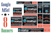design google, facebook, twitter, youtube, covers, ad sets