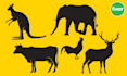make vector illustration, silhouette, moderate logo of your any picture