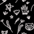 draw a simple monoline art pottery and flowers pattern