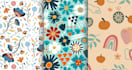 design seamless patterns textile prints, floral designs