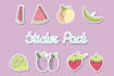 create cute simple vector flat style sticker pack