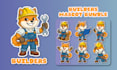 draw cute animals character, sticker, emoticon