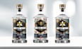 design label for vodka, whiskey, gin, wine, liquor and bottle label