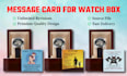 design message card for shine on watch box