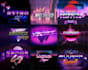 make digital 80s retro style text logo of synthwave effects