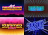 make an 80s style retro text logo