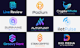 do modern minimalist startup, tech, and crypto logo design