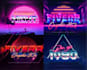 design a digital 80s style neon text logo effects of darksynth
