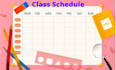 design class schedule or planner according to you