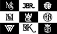 create initial monogram and text logo design