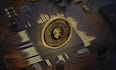 3d cryptocurrency ,metaverse coin , golden  silver , bronze coin,  bitcoin logo