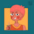 illustrate a stylized cartoon profile picture