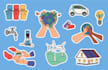 draw cute stickers vector art, simple icons, illustrations
