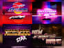 do 80s retro logo designs with 3d neon light sign effect