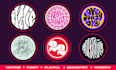 design custom creative circular lettering sticker