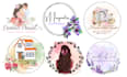 do feminine watercolor boho flowers logo