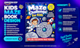 design kids activity book, maze puzzle book cover and KDP interior
