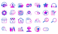 design flat icon set for web and app