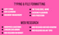 be your virtual assistant for web research, data entry