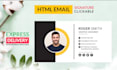 design clickable HTML email signature, gmail signature, yahoo, outlook signature