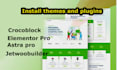 install elementor pro astra pro wp rocket  and crocoblock plugins