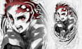 make custom anime tattoo design for arm, sleeve or back
