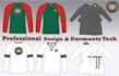 drawing technical tech pack color art and sewing pattern