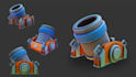 model from your concept in stylized 3d with textured props, characters, items