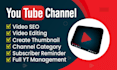 create, setup and optimize youtube channel with logo, banner