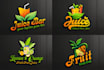 do elegant juice, fruit, bar and beech café logo design