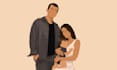 draw a minimalistic vector portrait for your family