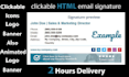 create HTML clickable email signature and custom design with animated logo
