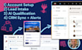 design real estate lead funnels, CRM automations, and landing pages