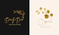 create a modern minimalist hand drawn botanical  boho floral line art logo