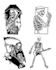 draw illustration skull, skeleton, vintage skull theme
